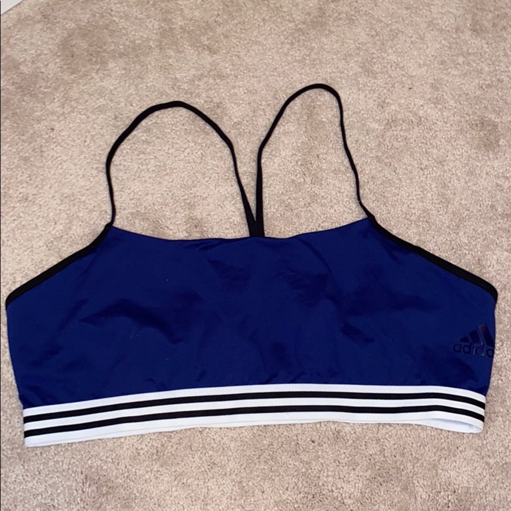 Blue Adidas sports bra.